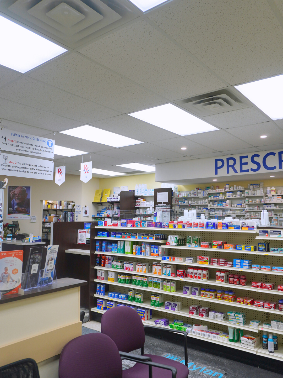 &lsquo;Thank You for Shopping&rsquo; sign inside the pharmacy